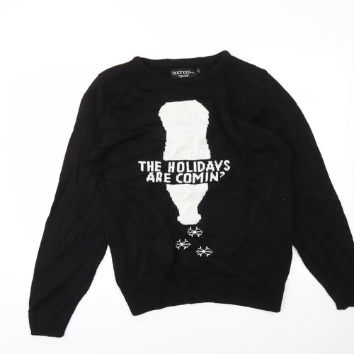 Boohoo Womens Black   Pullover Jumper Size L