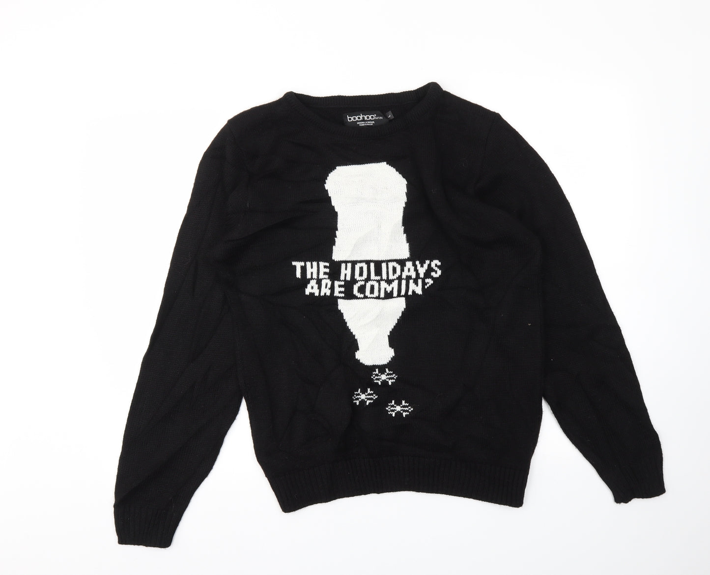 Boohoo Womens Black   Pullover Jumper Size L