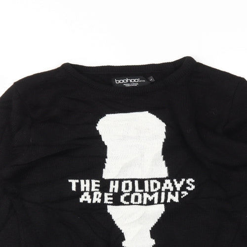 Boohoo Womens Black   Pullover Jumper Size L