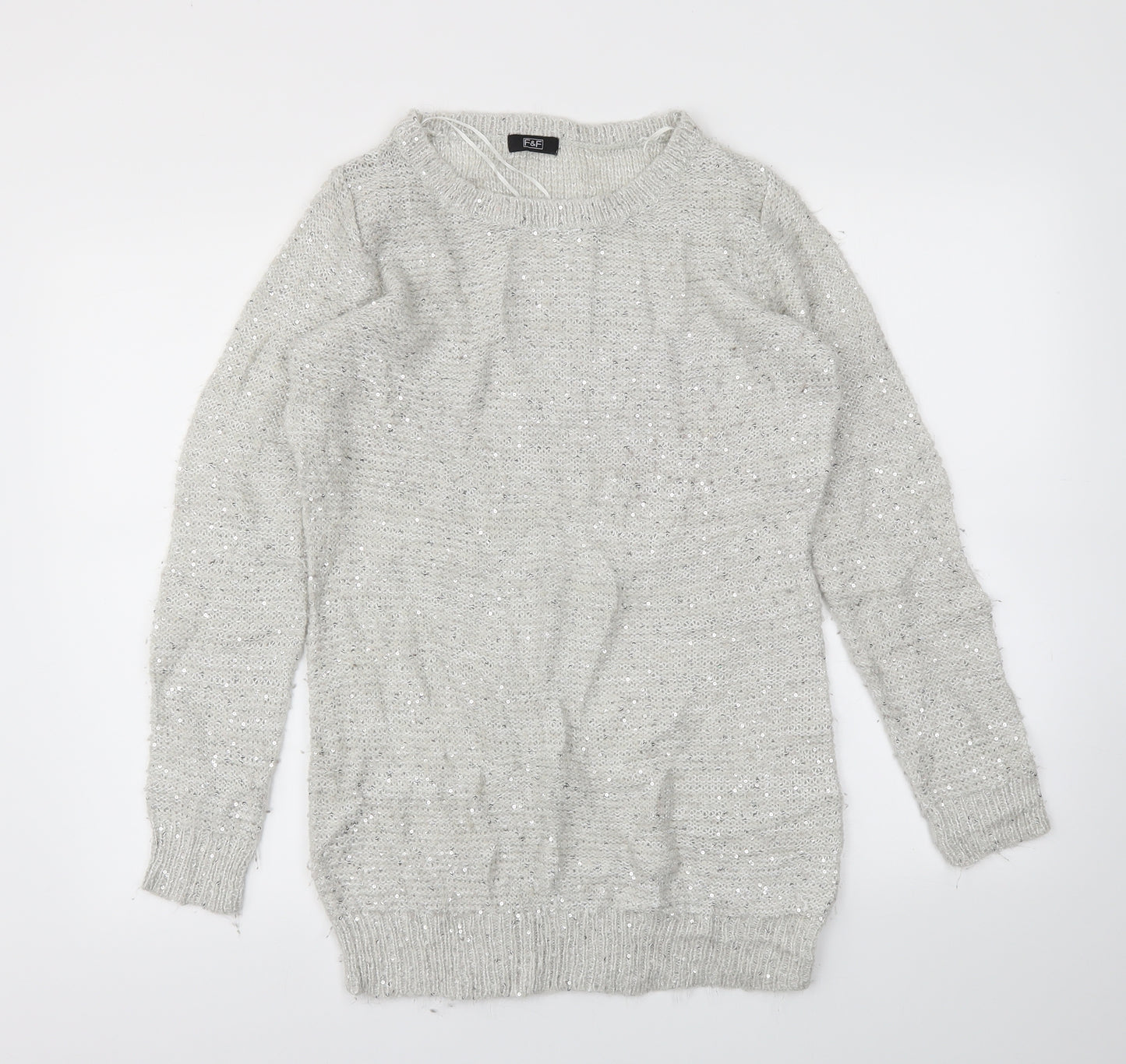F&F Womens Silver   Jumper Dress  Size 14
