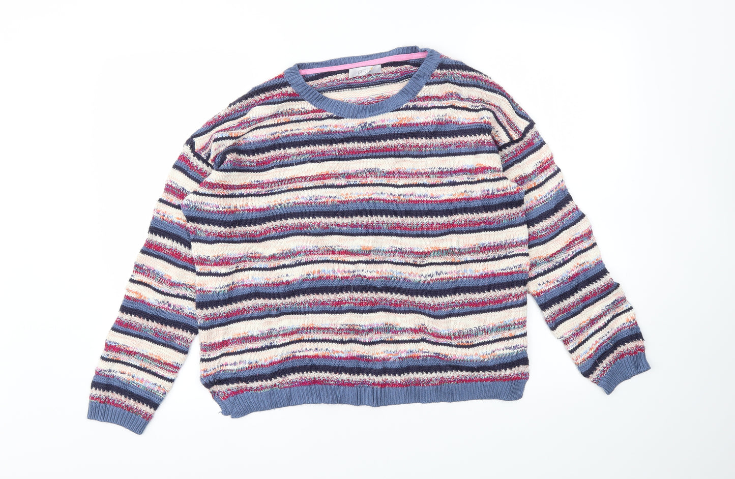 M&S Womens Multicoloured Striped  Pullover Jumper Size 12