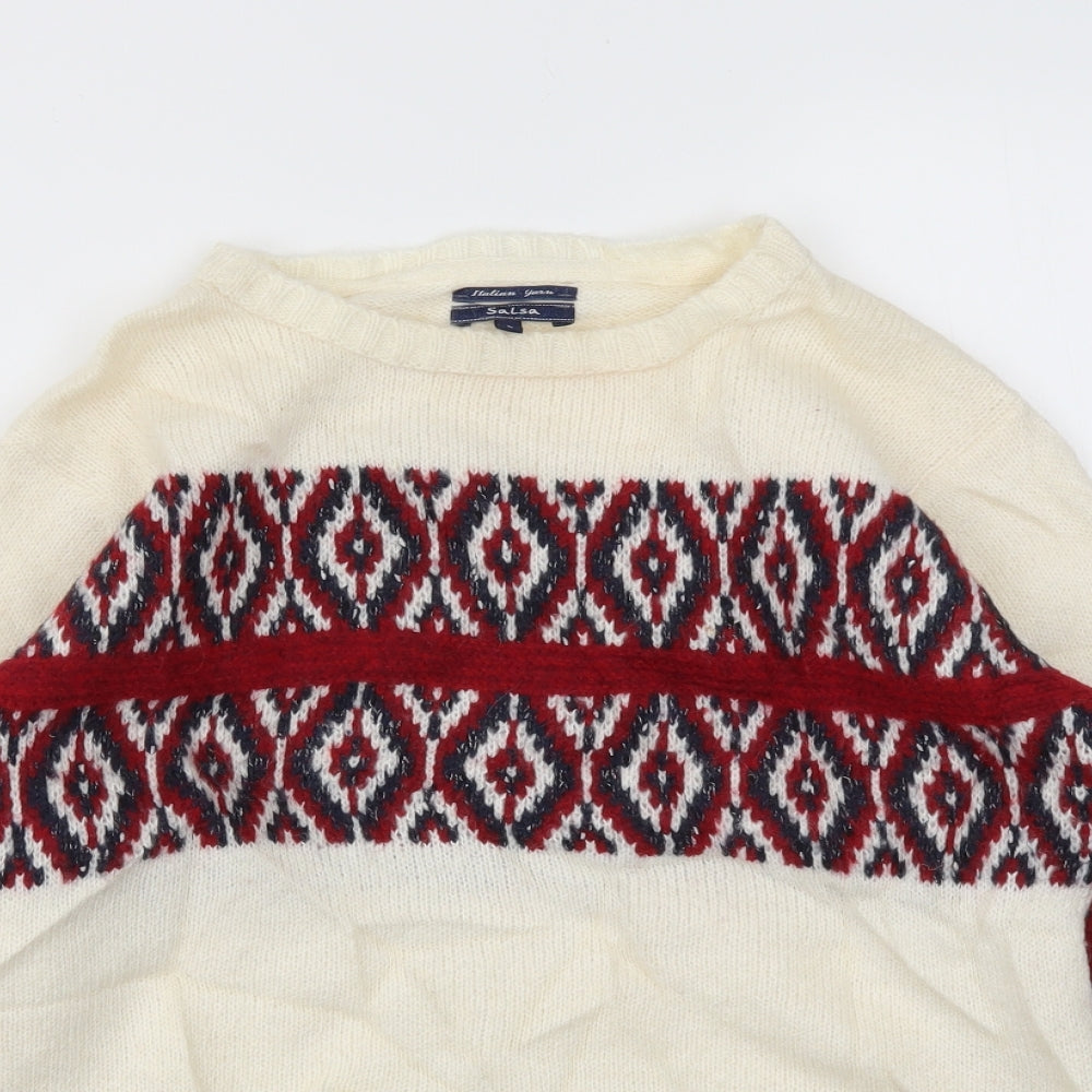 SALSA Womens Multicoloured Argyle/Diamond  Pullover Jumper Size L