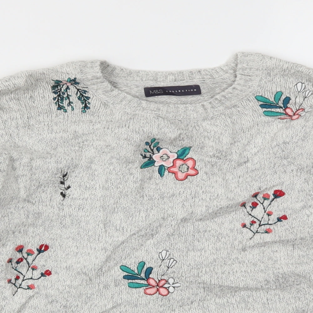 M&S Womens Multicoloured Floral  Pullover Jumper Size 14