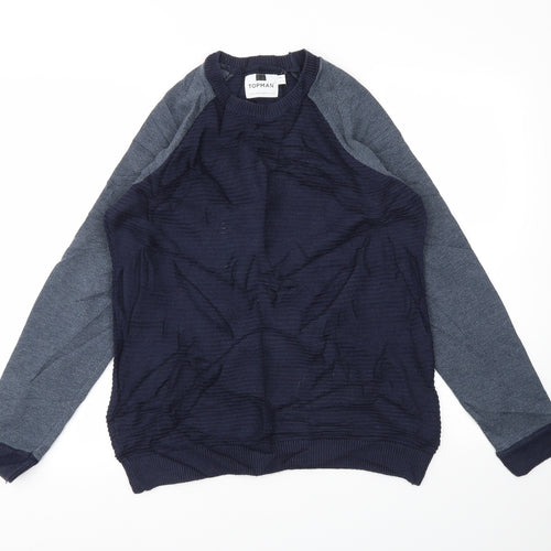 Topman Mens Blue   Pullover Sweatshirt Size M