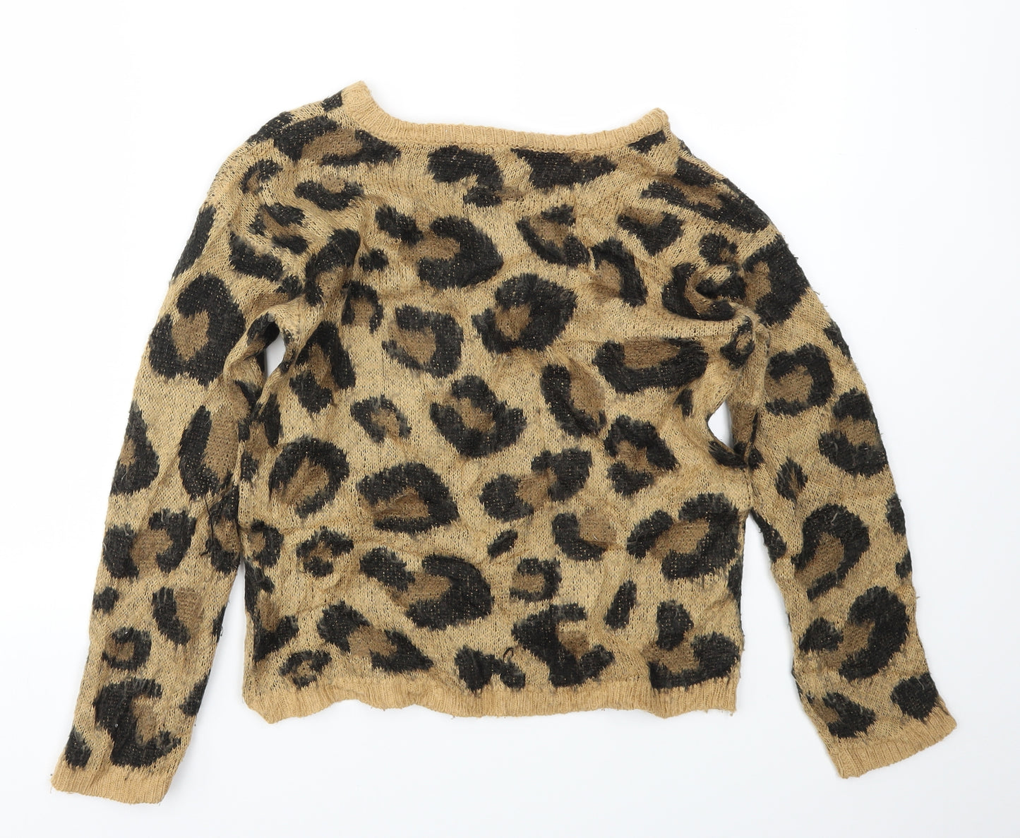 Primark Girls Brown Animal Print  Pullover Jumper Size 10-11 Years