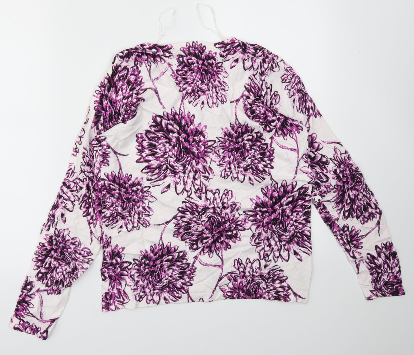 Matalan Womens Purple Floral  Cardigan Jumper Size 10