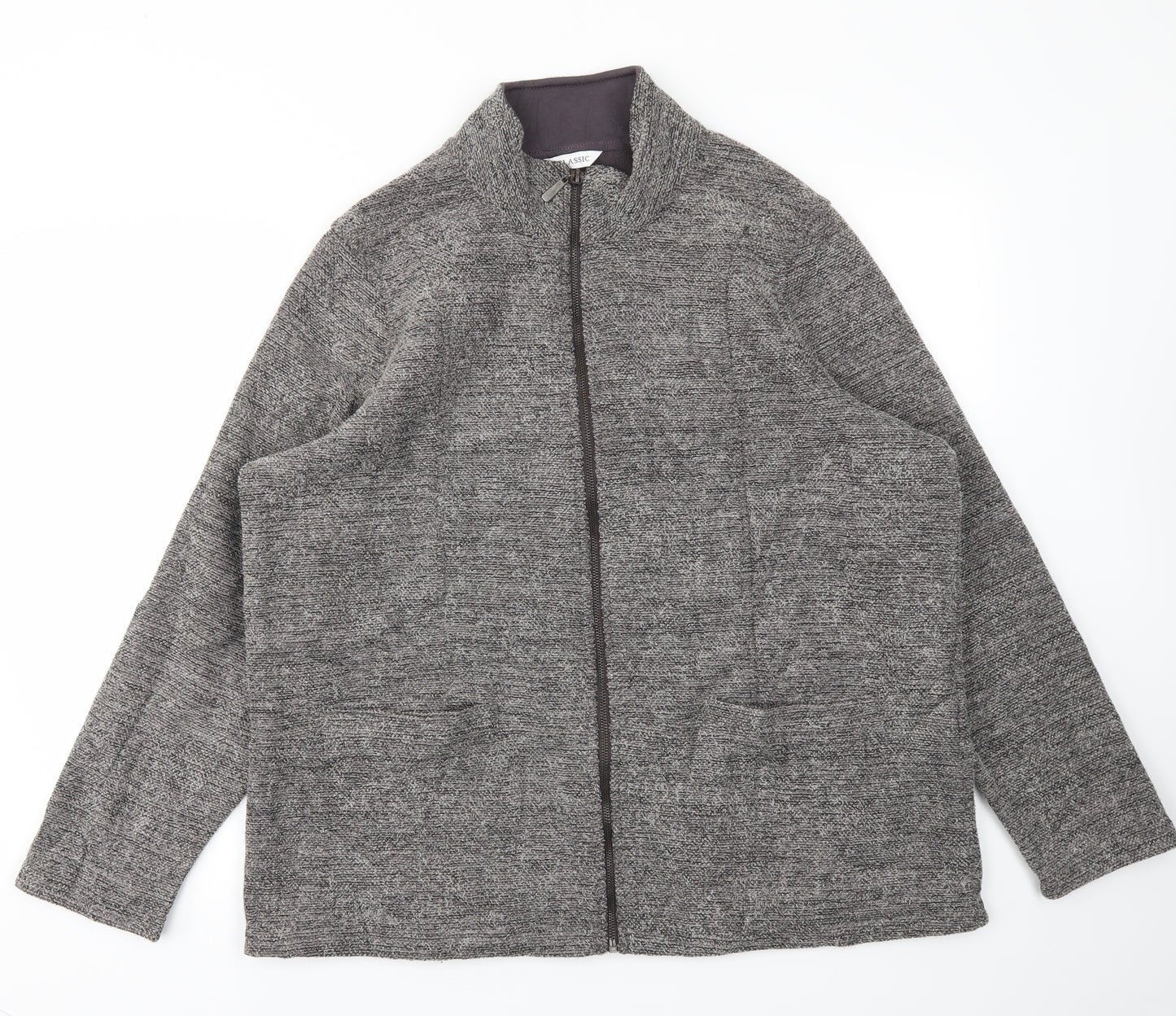 M&S Womens Grey   Full Zip Jumper Size 18