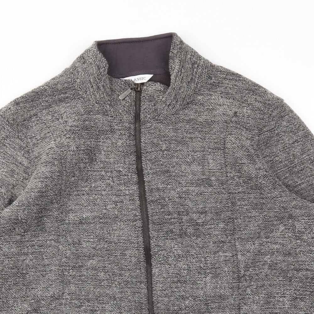 M&S Womens Grey   Full Zip Jumper Size 18