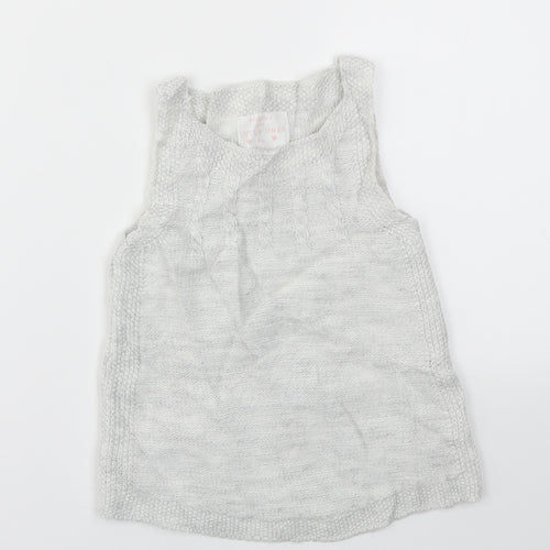 F&F Girls Grey   Jumper Dress  Size 9-12 Months
