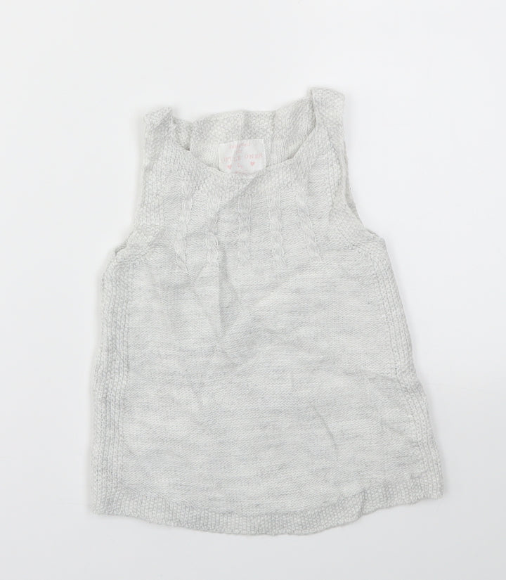 F&F Girls Grey   Jumper Dress  Size 9-12 Months