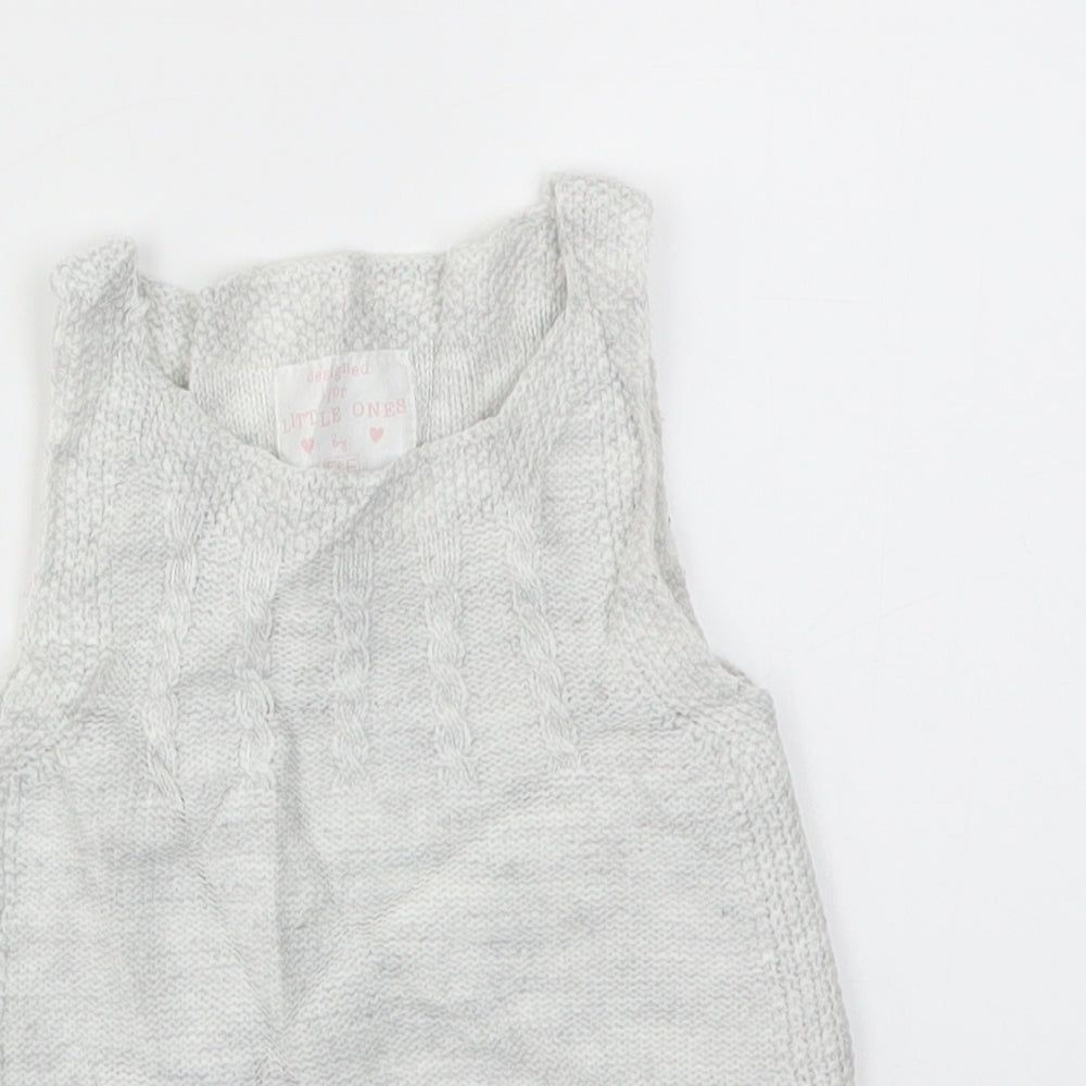 F&F Girls Grey   Jumper Dress  Size 9-12 Months