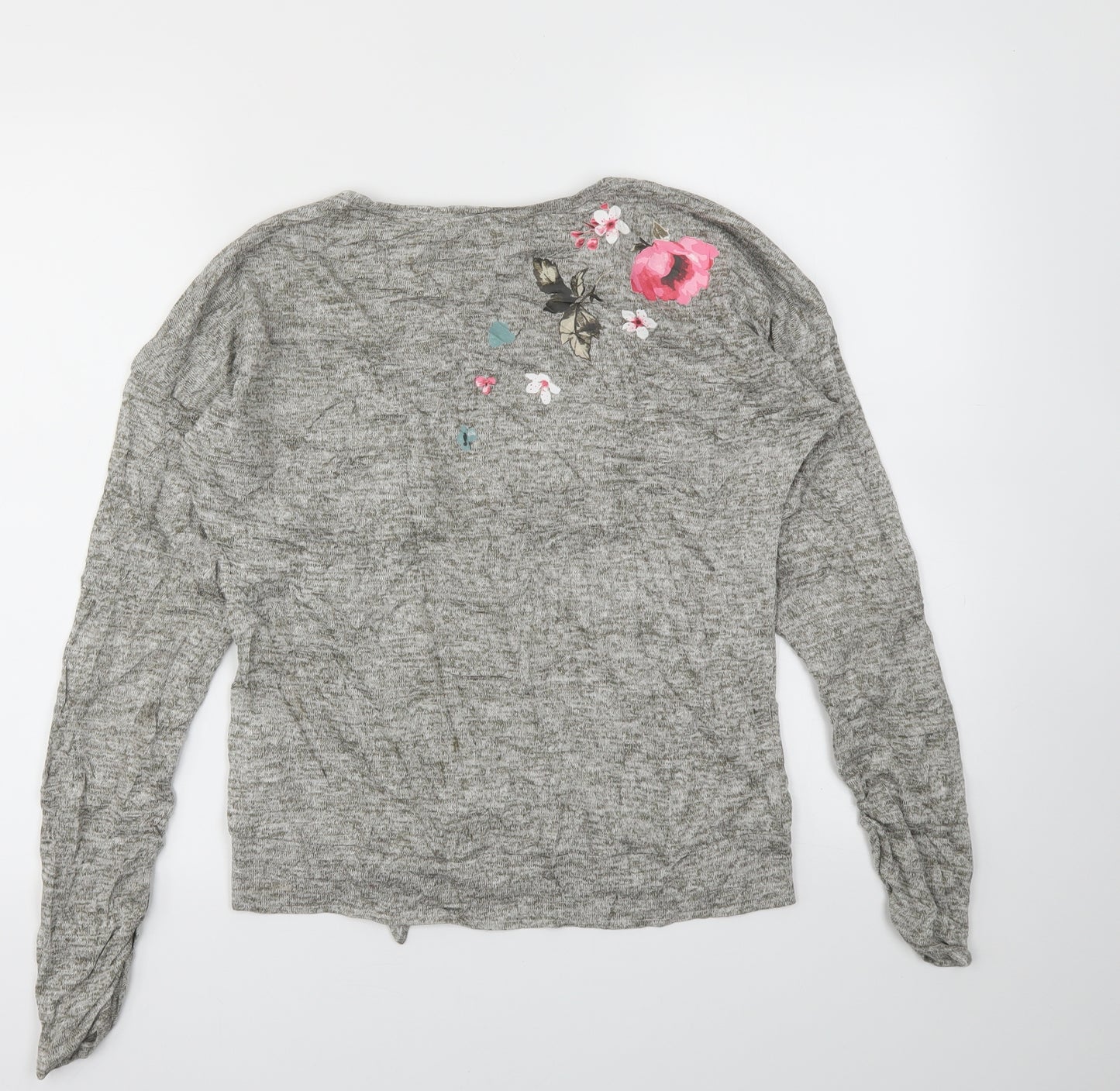 H&M Girls Grey Floral  Basic T-Shirt Size 13-14 Years