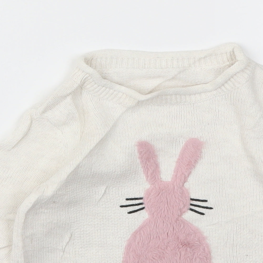 Nutmeg Girls Ivory Argyle/Diamond  Pullover Jumper Size 3-4 Years