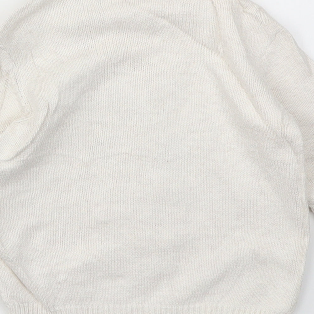 Nutmeg Girls Ivory Argyle/Diamond  Pullover Jumper Size 3-4 Years