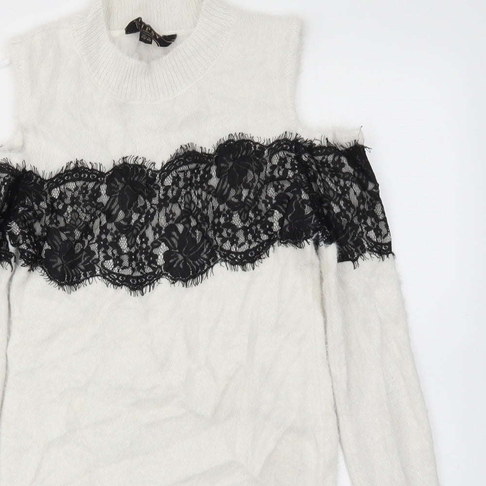 Lipsy Womens White   Jumper Dress  Size 12