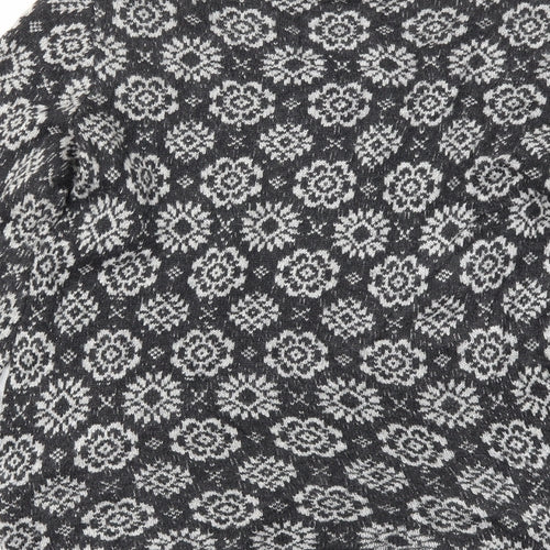 H&M Womens Grey Floral  Pullover Jumper Size M