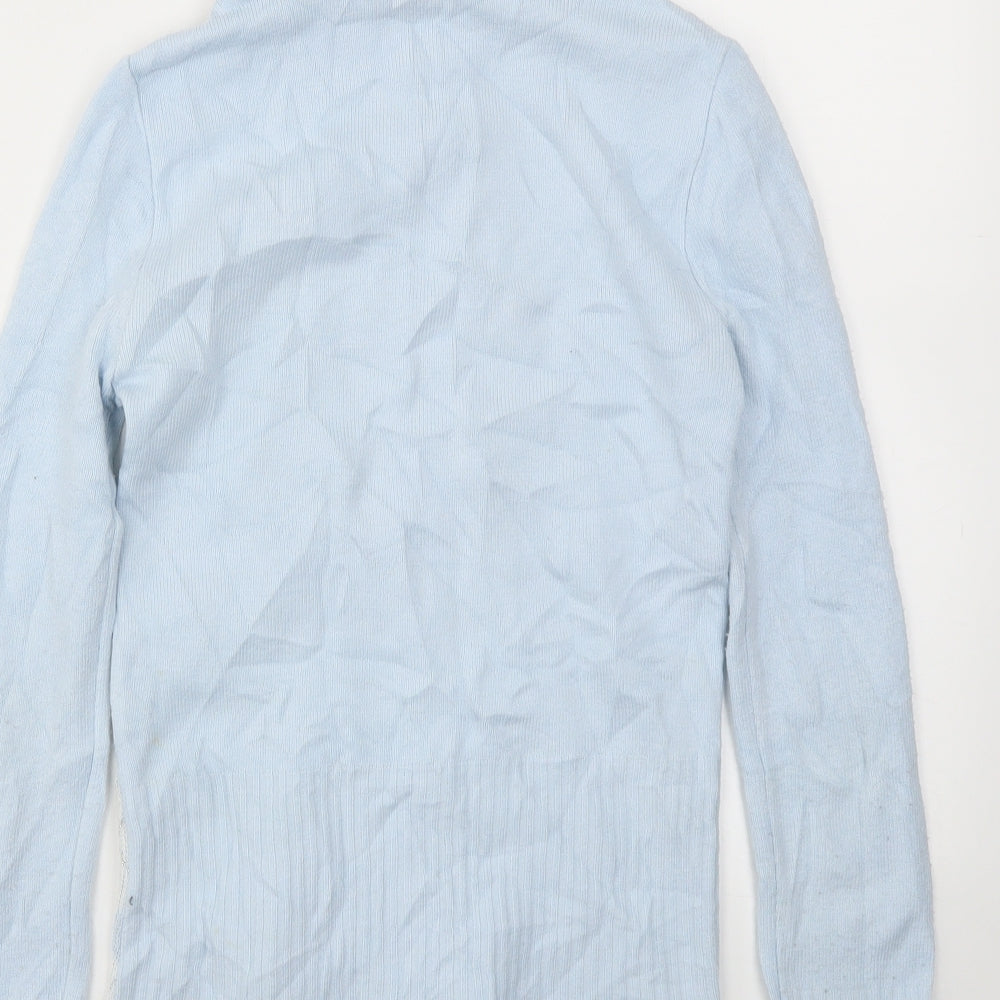 10GO Womens Blue Argyle/Diamond  Full Zip Jumper Size M