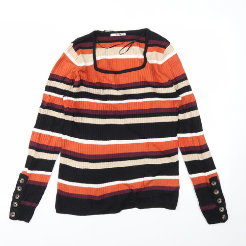 TU Womens Multicoloured Striped  Pullover Jumper Size 14