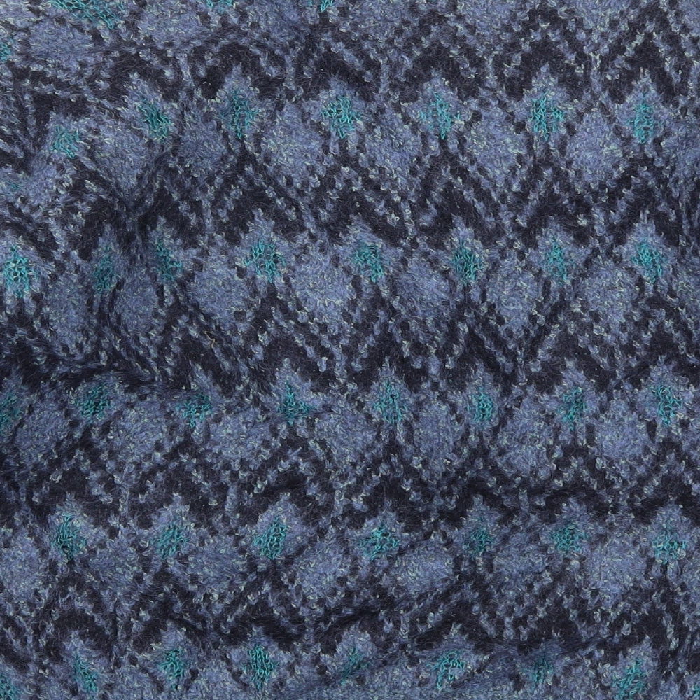 Jaeger Womens Blue Argyle/Diamond  Pullover Jumper Size 14