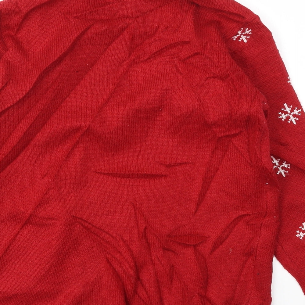George Boys Red   Pullover Jumper Size 10-11 Years  - Christmas