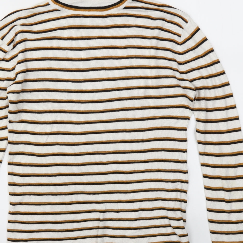 Primark Womens Multicoloured Striped  Basic T-Shirt Size M
