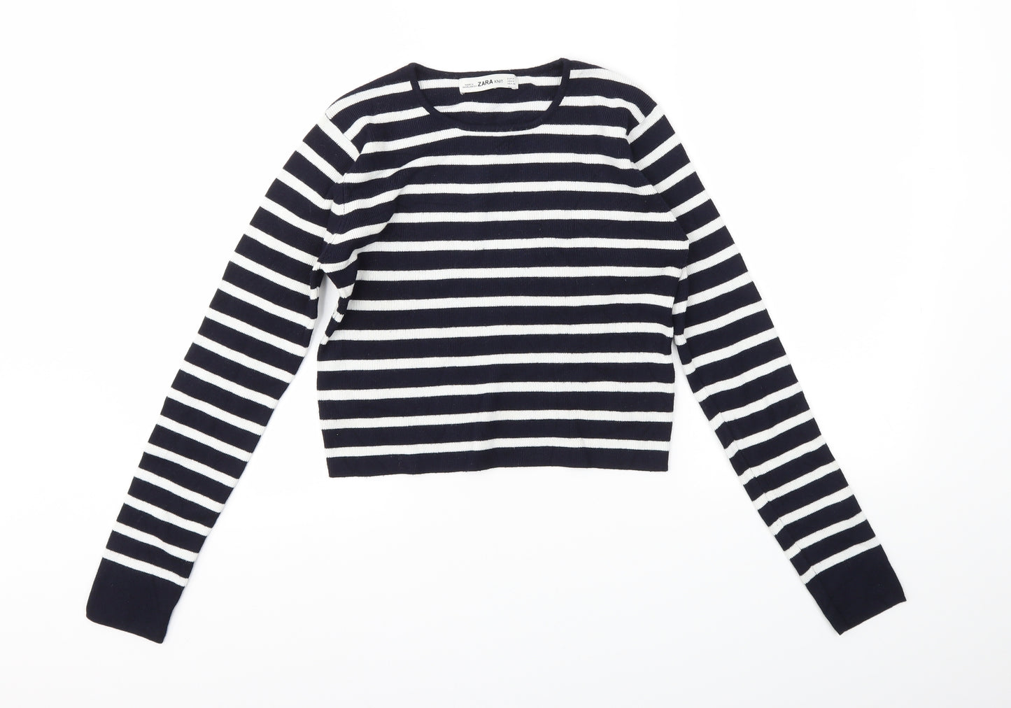 Zara Womens Blue Striped  Pullover Jumper Size M
