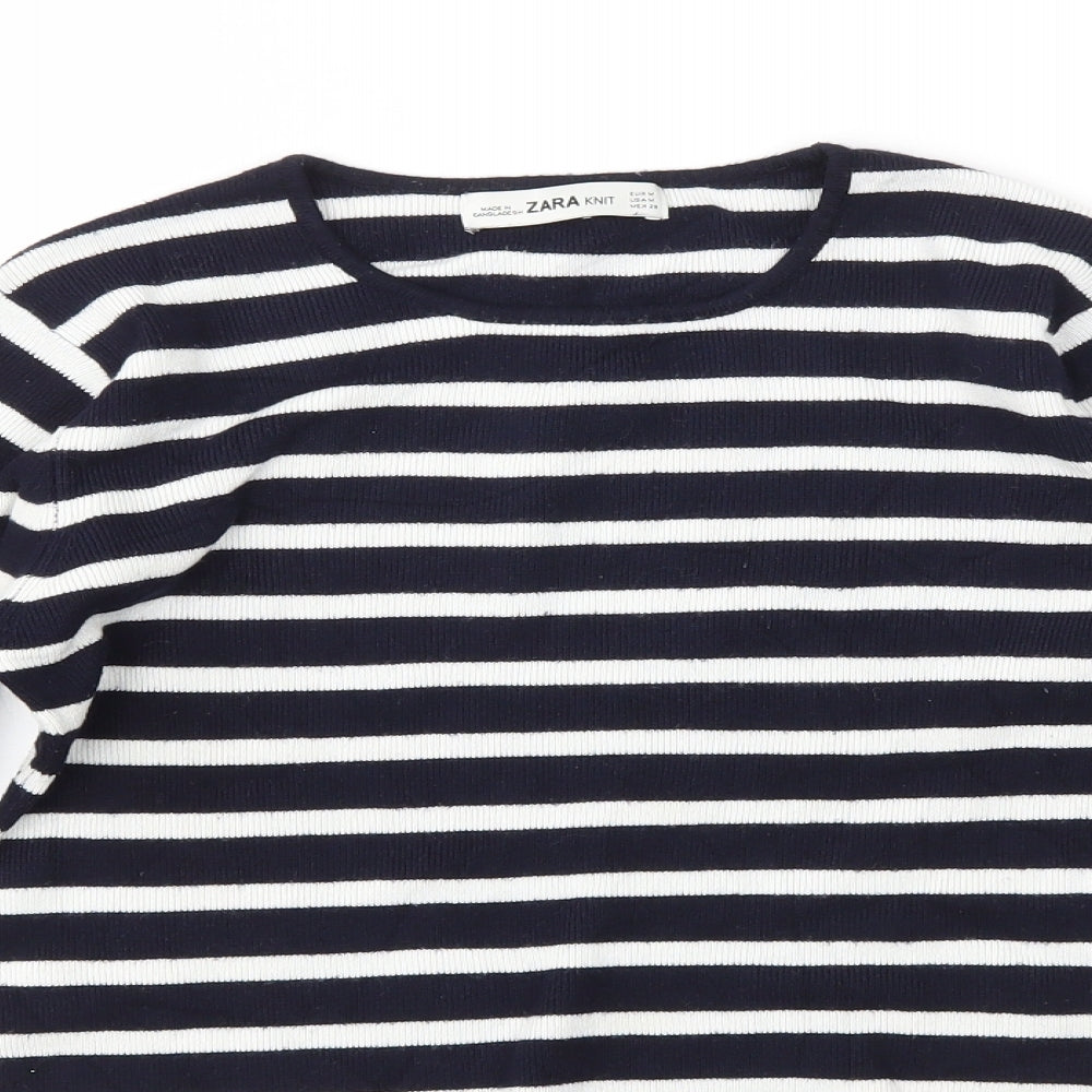 Zara Womens Blue Striped  Pullover Jumper Size M