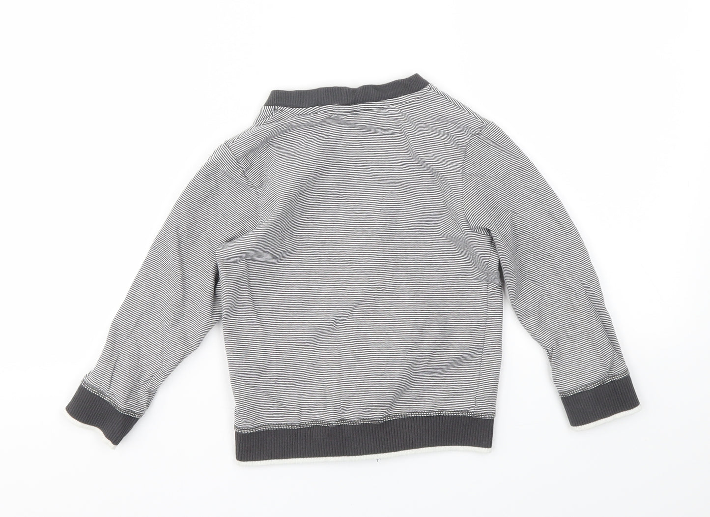 George Boys Grey Striped  Cardigan Jumper Size 4-5 Years