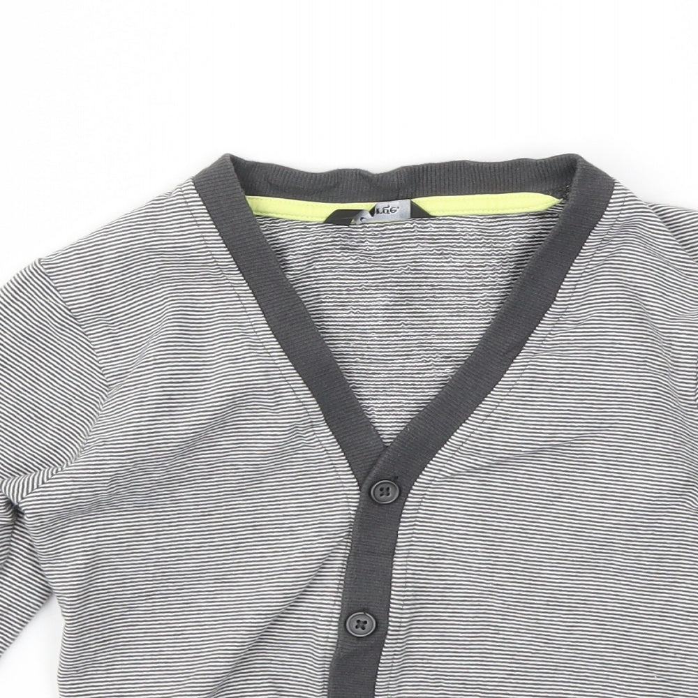 George Boys Grey Striped  Cardigan Jumper Size 4-5 Years