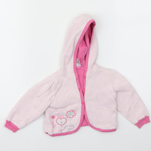 TU Girls Pink Floral  Cardigan Jumper Size 6-9 Months