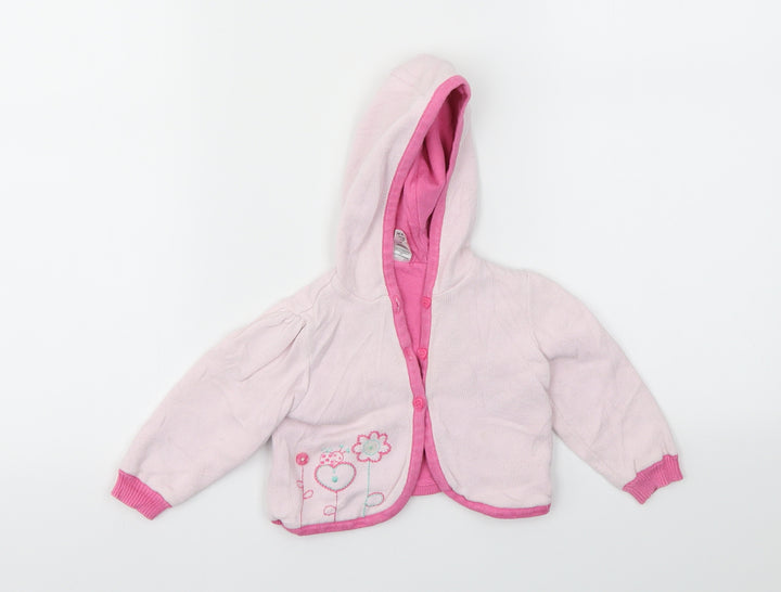 TU Girls Pink Floral  Cardigan Jumper Size 6-9 Months