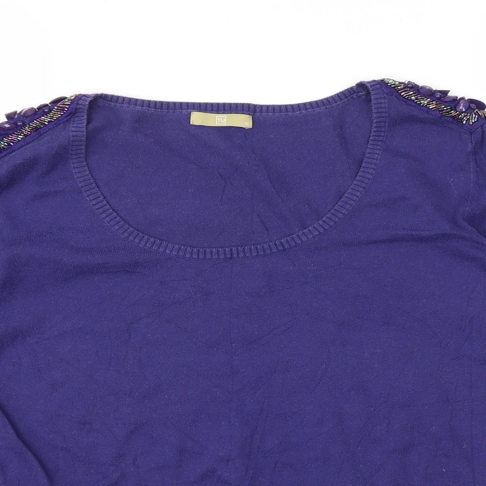 TU Womens Purple   Basic T-Shirt Size 16
