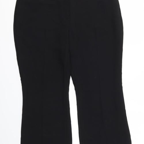 M&S Womens Black   Trousers  Size 16 L25 in - stretch waistband