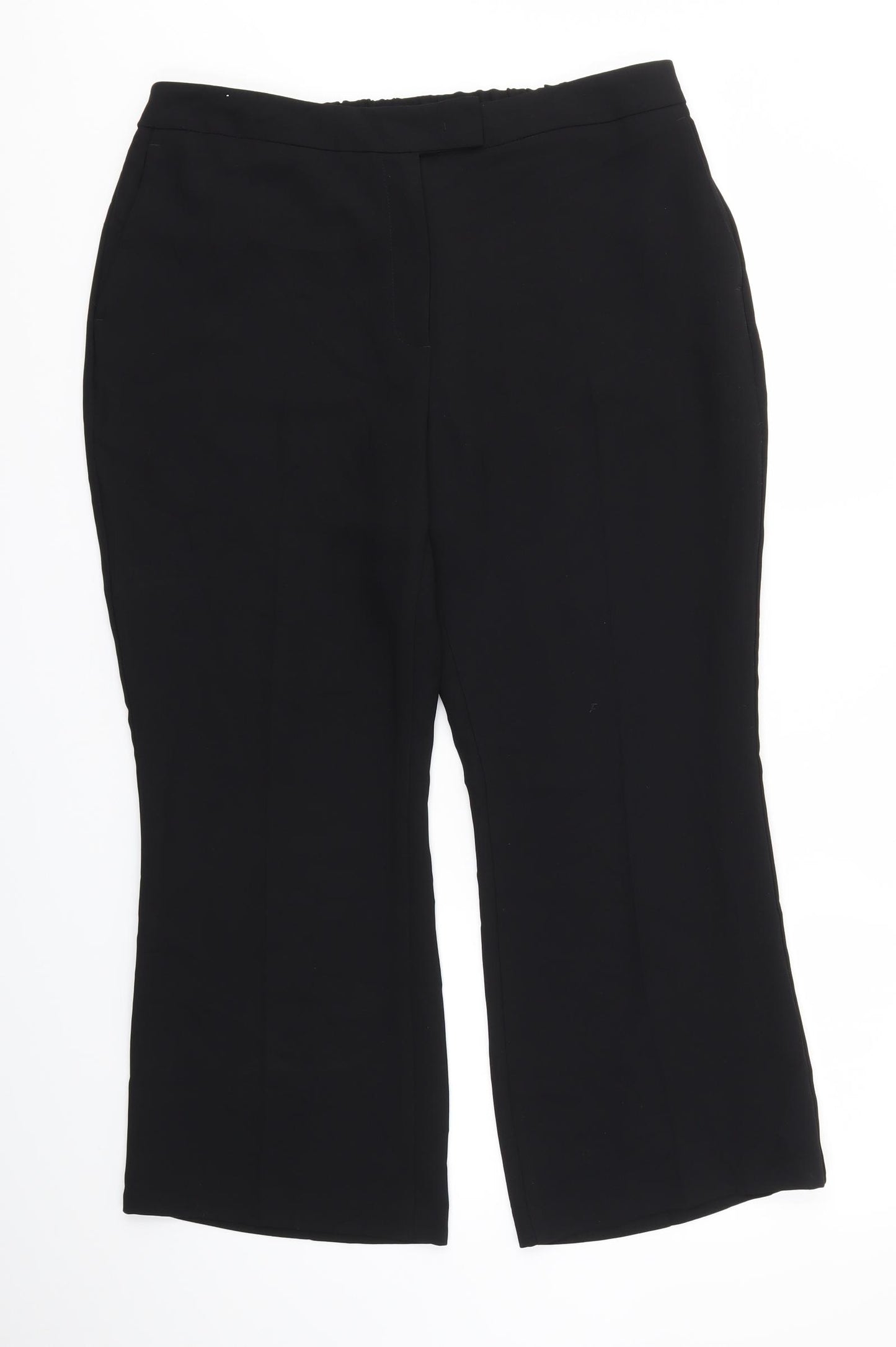 M&S Womens Black   Trousers  Size 16 L25 in - stretch waistband