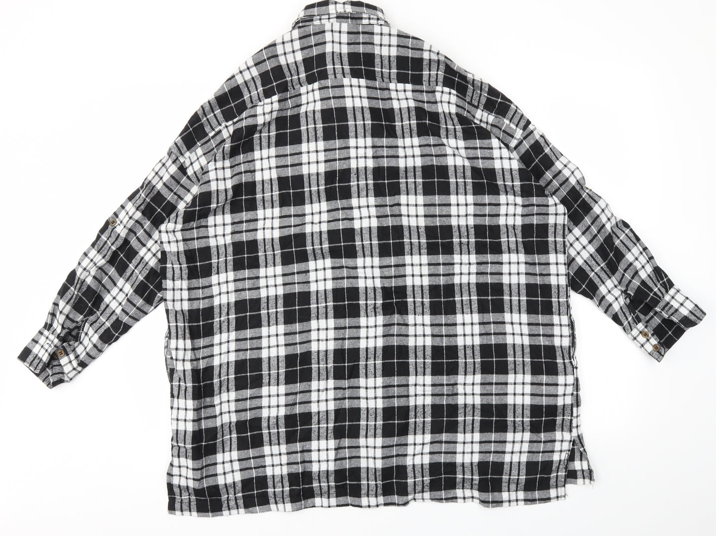 RISETTE Womens Black Check  Basic Button-Up Size S