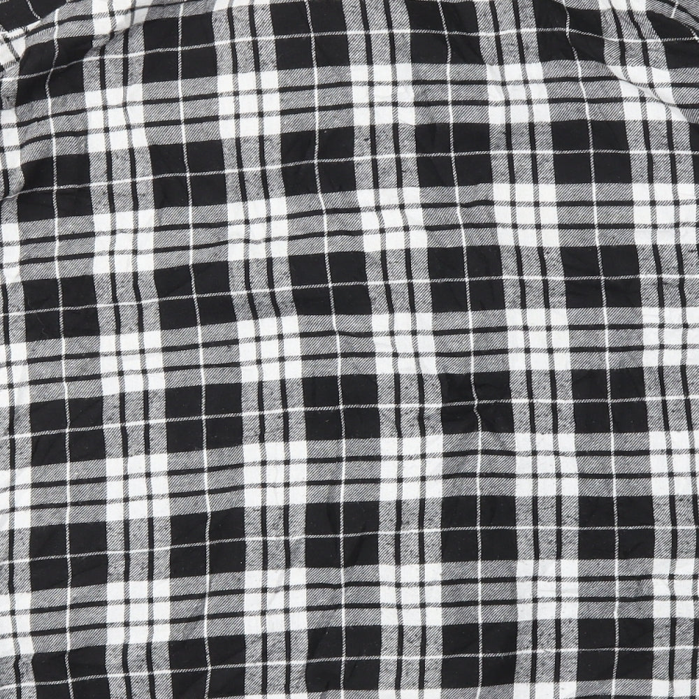 RISETTE Womens Black Check  Basic Button-Up Size S