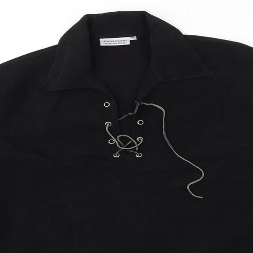 J WOOD LEATHERS Womens Black   Basic T-Shirt Size M