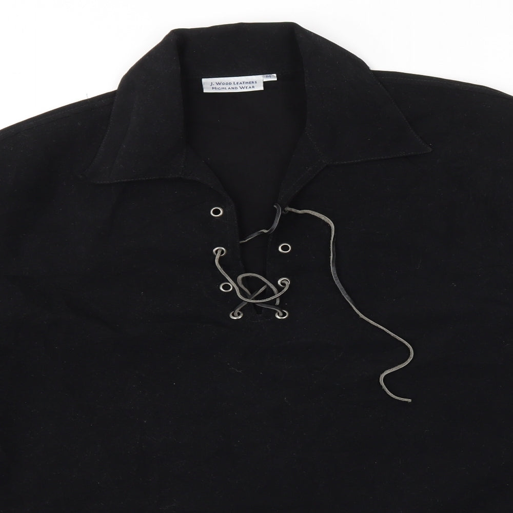 J WOOD LEATHERS Womens Black   Basic T-Shirt Size M