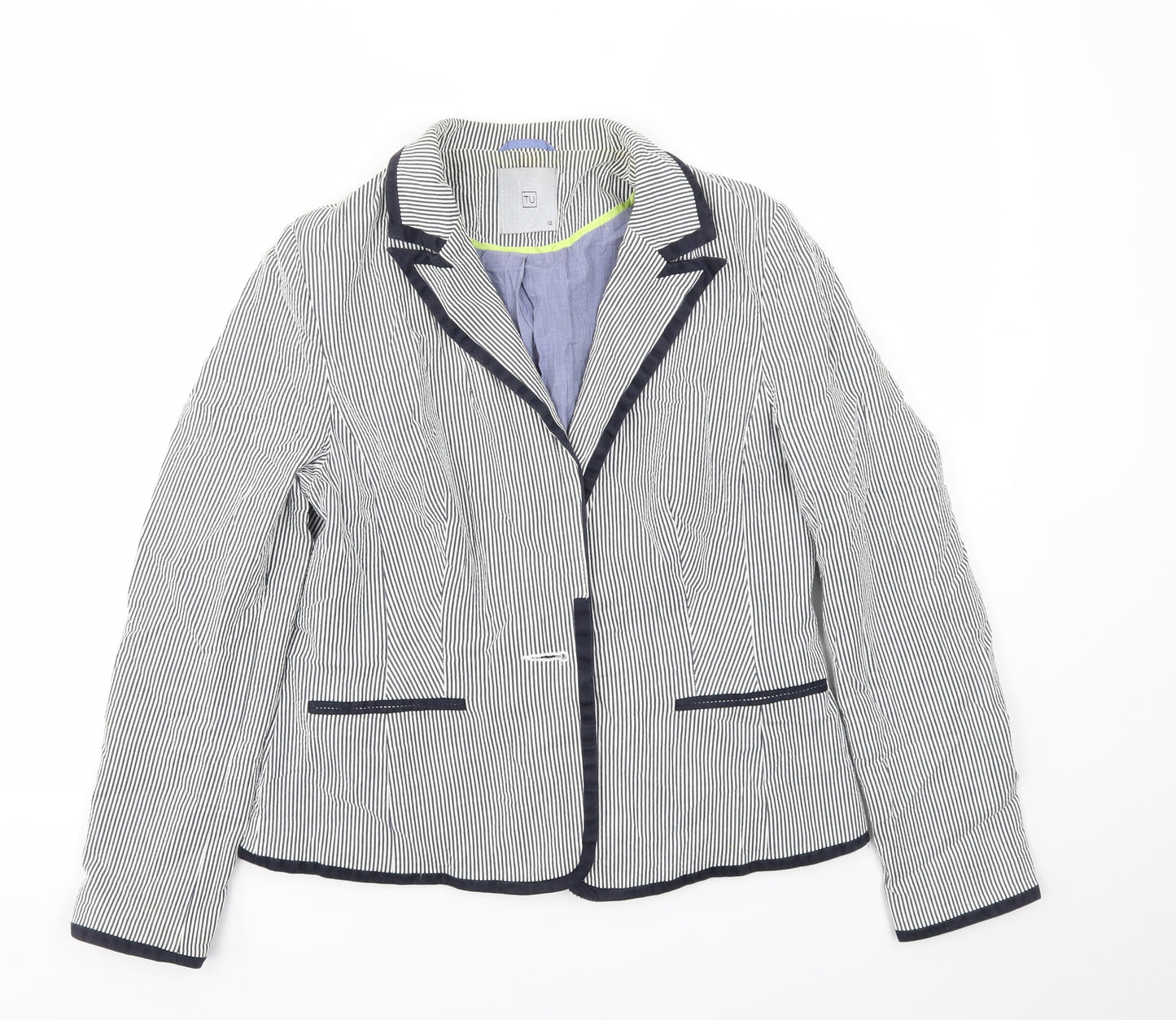 TU Womens Blue Striped  Jacket Blazer Size 12
