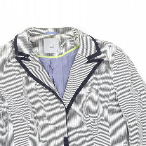 TU Womens Blue Striped  Jacket Blazer Size 12