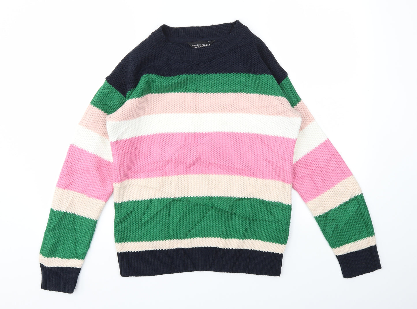 Dorothy Perkins Womens Multicoloured Striped  Pullover Jumper Size 8