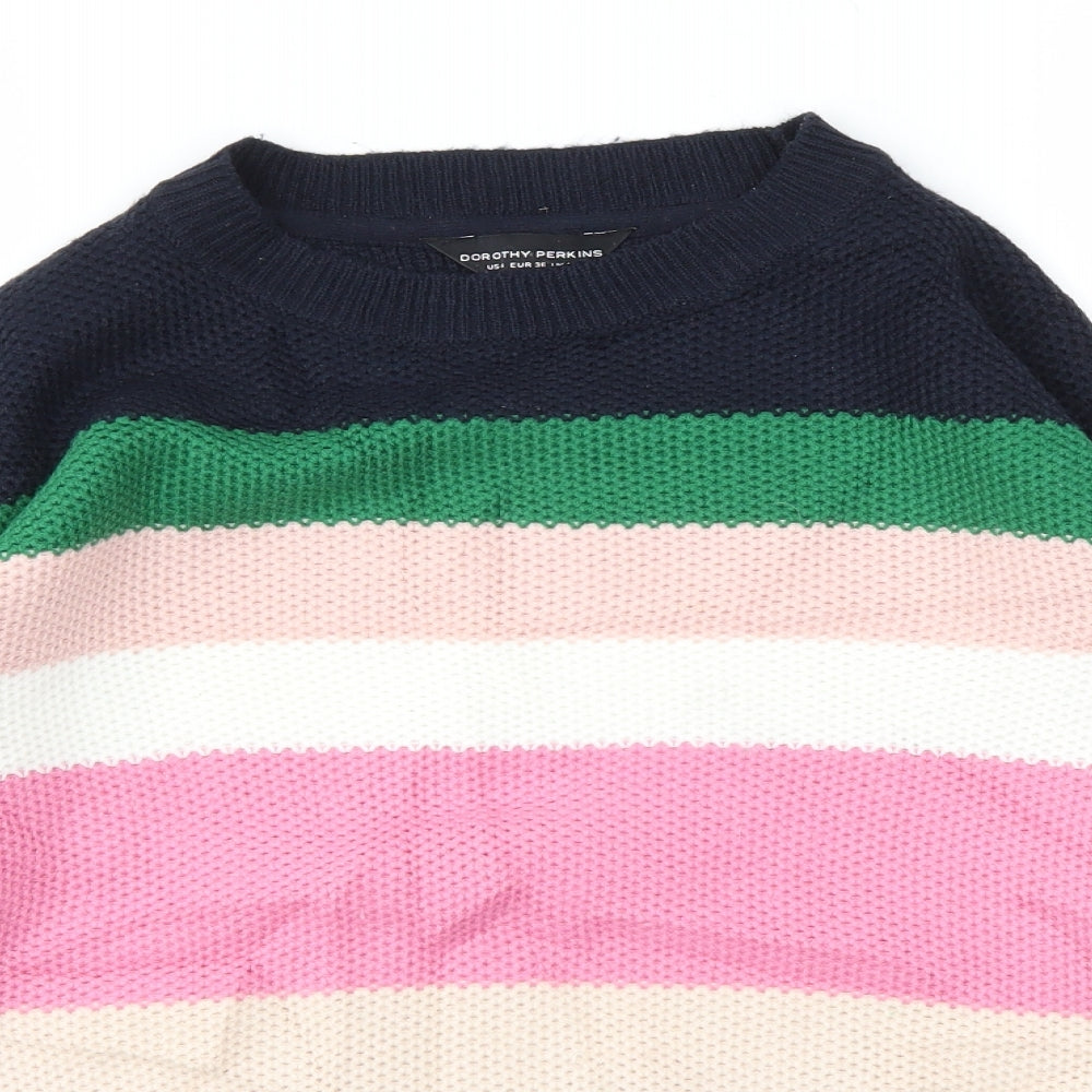 Dorothy Perkins Womens Multicoloured Striped  Pullover Jumper Size 8