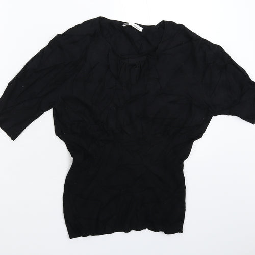 Viz a Viz Womens Black  Knit Pullover Jumper Size 12