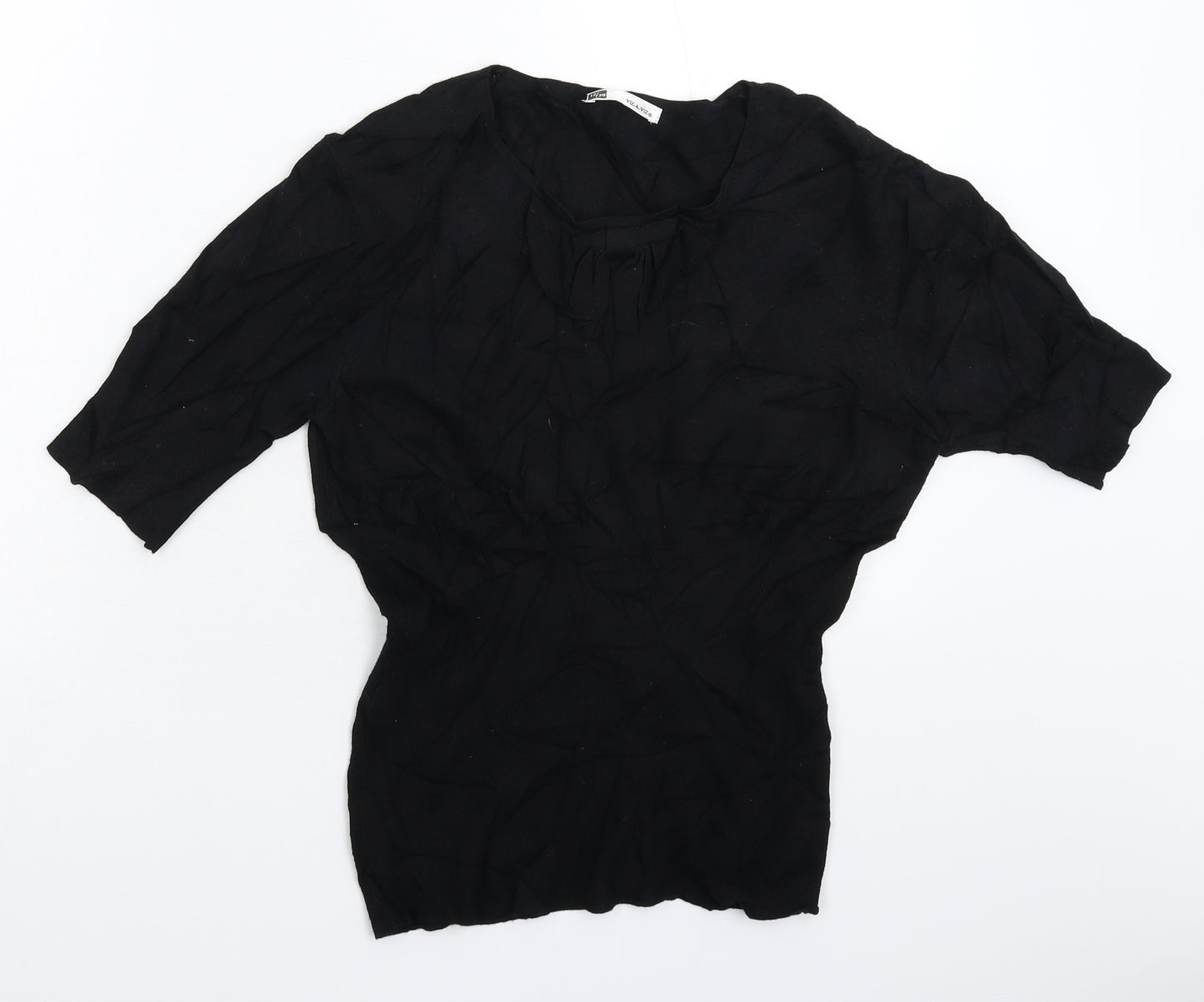 Viz a Viz Womens Black  Knit Pullover Jumper Size 12
