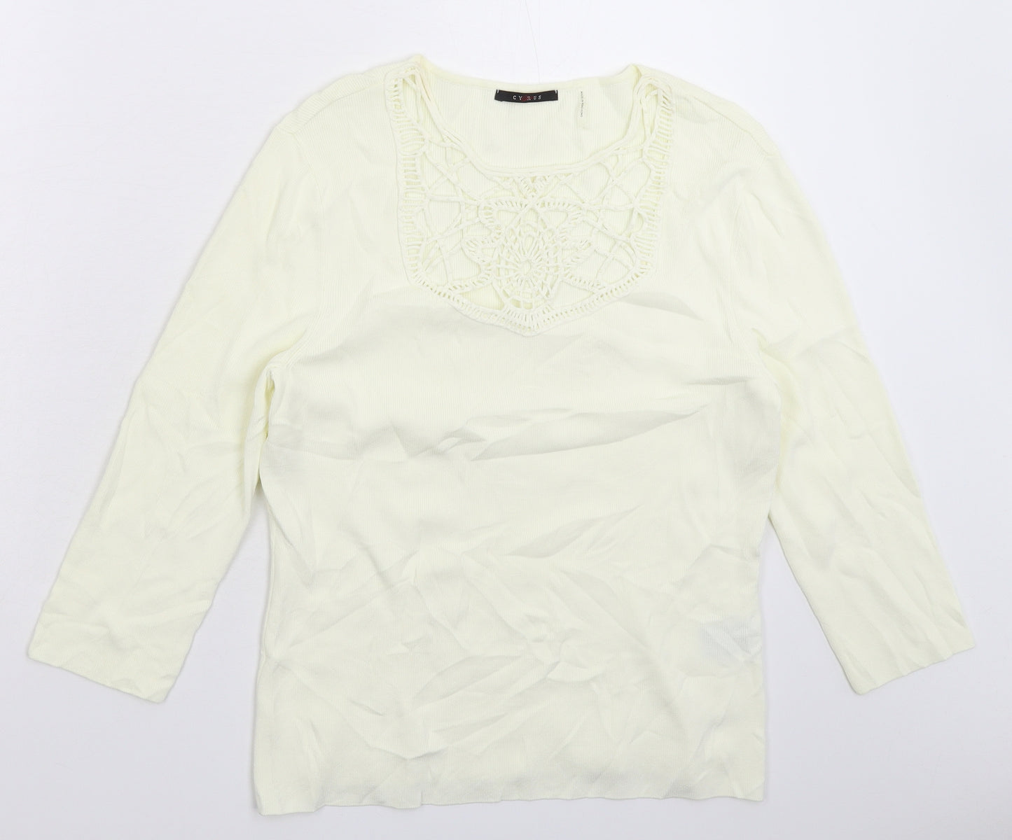 Cyrus Womens White  Knit Pullover Jumper Size L