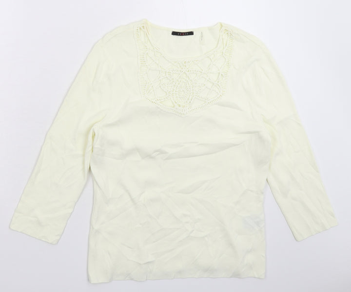 Cyrus Womens White  Knit Pullover Jumper Size L