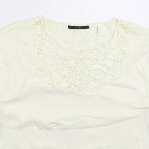 Cyrus Womens White  Knit Pullover Jumper Size L