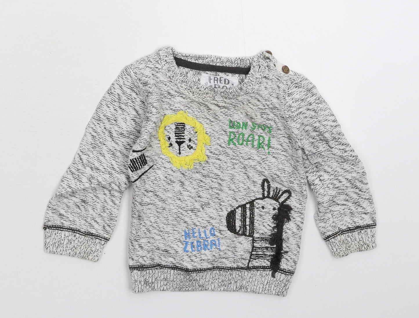 F&F Baby Grey  Knit Pullover Jumper Size 6-9 Months