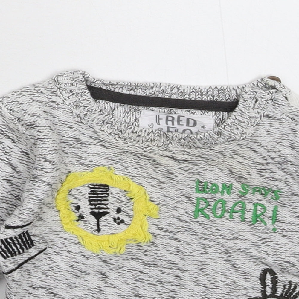 F&F Baby Grey  Knit Pullover Jumper Size 6-9 Months
