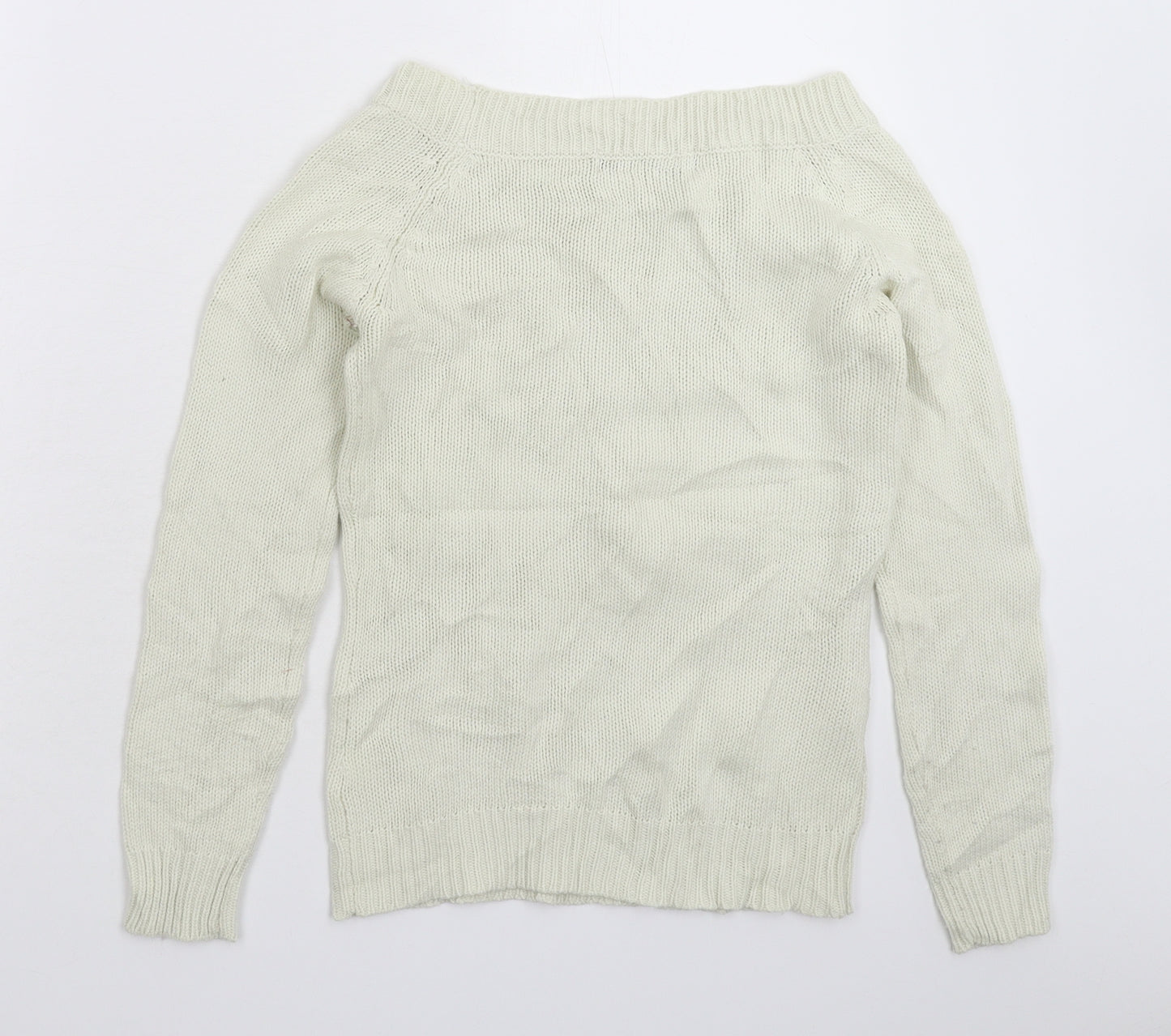 Zara Womens White  Knit Pullover Jumper Size S